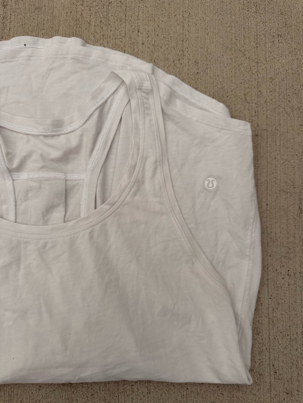 Lululemon White Racerback Tank Top